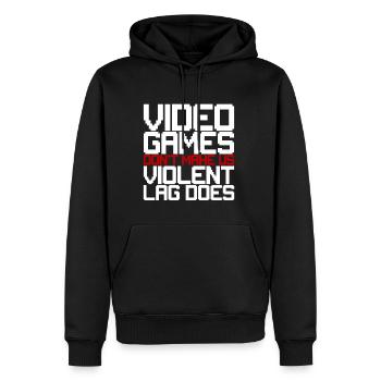 Video Games Don't Make Us Violent, Lag Does 3 - Men’s Premium Organic Hoodie - black - Front - Nico (187cm)