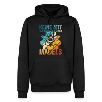 Imker Spruch - Keine Zeit ich muss zu meinen Mädel - Männer Premium Bio Hoodie - Schwarz - Vorne - Nico (187cm)