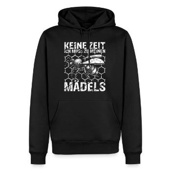 Imker Spruch - Keine Zeit ich muss zu meinen Mädel - Männer Premium Bio Hoodie - Schwarz - Vorne - Nico (187cm)