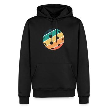 Vintage Retro Pickleball Shirt Cadeau - Sweat à capuche Premium bio Homme - noir - Devant - Nico (187cm)