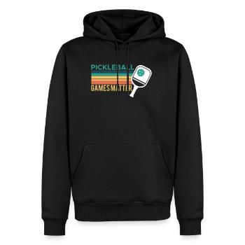 PickleBall Games Matter Shirt Cadeau - Sweat à capuche Premium bio Homme - noir - Devant - Nico (187cm)