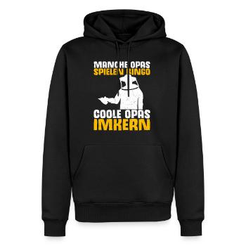Manche Opas spielen Bingo coole Opas imkern Imker - Männer Premium Bio Hoodie - Schwarz - Vorne - Nico (187cm)