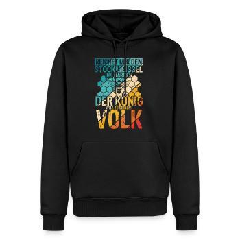 Stockmeissel König Volk Biene Imker Bienenzüchter - Männer Premium Bio Hoodie - Schwarz - Vorne - Nico (187cm)