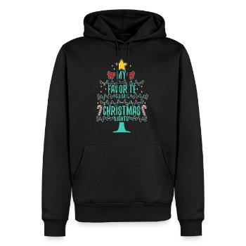 Ma couleur préférée est les lumières de Noël - Sweat à capuche Premium bio Homme - noir - Devant - Nico (187cm)