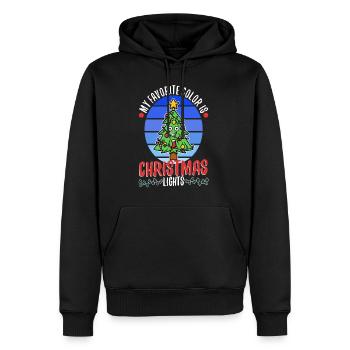 Ma couleur préférée est les lumières de Noël - Sweat à capuche Premium bio Homme - noir - Devant - Nico (187cm)