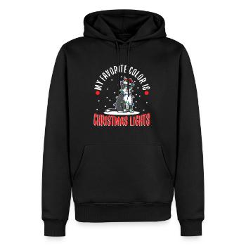 Ma couleur préférée est les lumières de Noël - Sweat à capuche Premium bio Homme - noir - Devant - Nico (187cm)