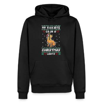 Ma couleur préférée est les lumières de Noël - Sweat à capuche Premium bio Homme - noir - Devant - Nico (187cm)