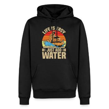 Life Is Easy, Just Add Water - Männer Premium Bio Hoodie - Schwarz - Vorne - Nico (187cm)