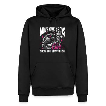 Pêcheur Pêcheur Poisson Canne à pêche Sarcasme Dictons - Sweat à capuche Premium bio Homme - noir - Devant - Nico (187cm)