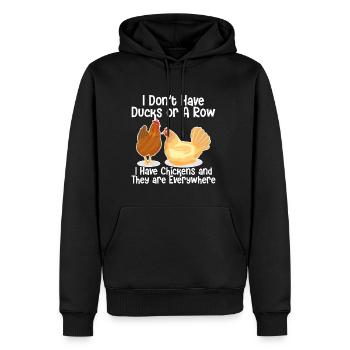 I Don't Have Ducks Or A Row, I Have Chickens - Männer Premium Bio Hoodie - Schwarz - Vorne - Nico (187cm)
