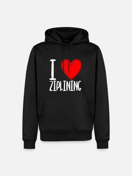 I Love Ziplining - Männer Premium Bio Hoodie - Schwarz