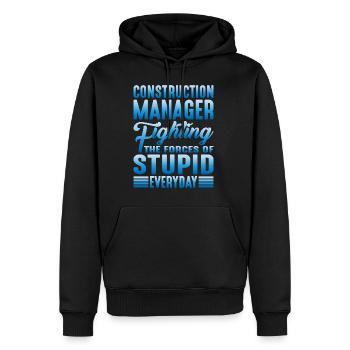 Directeur de la construction, Fighting Forces Of Stupid 2 - Sweat à capuche Premium bio Homme - noir - Devant - Nico (187cm)