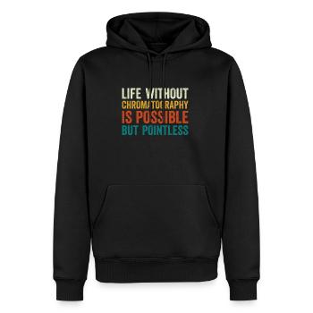 Chromatographie liquide haute performance HPLC Retro - Sweat à capuche Premium bio Homme - noir - Devant - Nico (187cm)