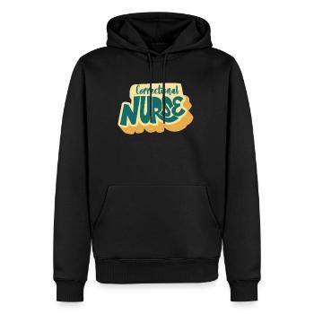Infirmière correctionnelle infirmière de prison - Sweat à capuche Premium bio Homme - noir - Devant - Nico (187cm)