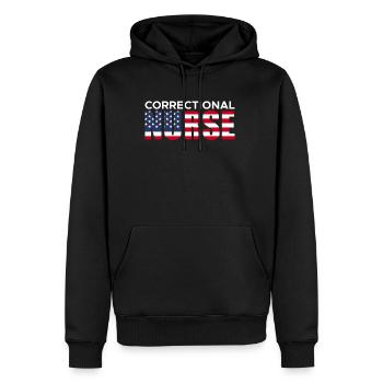 Infirmière correctionnelle USA Flag America Flag - Sweat à capuche Premium bio Homme - noir - Devant - Nico (187cm)
