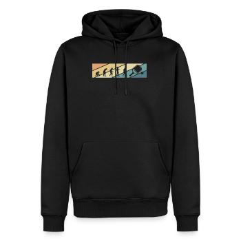 Vintage Retro Evolution Pickleball Shirt - Men’s Premium Organic Hoodie - black - Front - Nico (187cm)