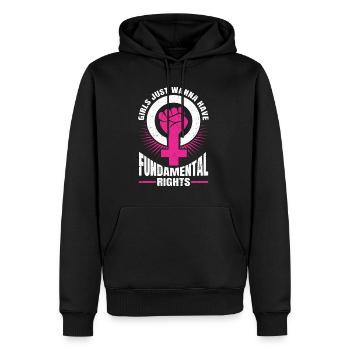 Girl Just Wanne Have Frauenrechte Grundrechte Frau - Männer Premium Bio Hoodie - Schwarz - Vorne - Nico (187cm)