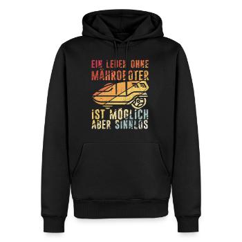 Rasenroboter Leben ohne Mähroboter ist möglich abe - Männer Premium Bio Hoodie - Schwarz - Vorne - Nico (187cm)