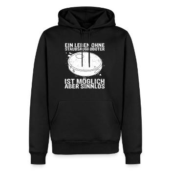 Ein Leben ohne Staubsaugroboter ist möglich aber s - Männer Premium Bio Hoodie - Schwarz - Vorne - Nico (187cm)