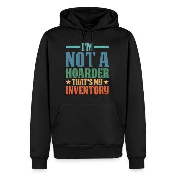 Je ne suis pas un thésauriseur, c’est mon inventaire 8 - Sweat à capuche Premium bio Homme - noir - Devant - Nico (187cm)