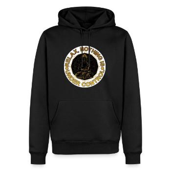 Relax, Nothing Is Under Control 16 - Men’s Premium Organic Hoodie - black - Front - Nico (187cm)