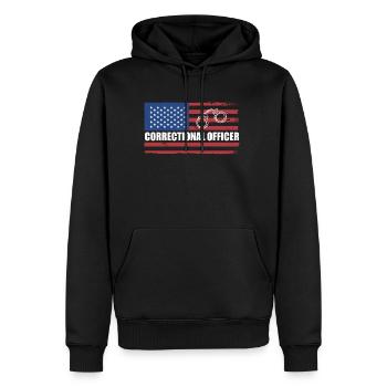 Usa Flag America Flag Agent correctionnel - Sweat à capuche Premium bio Homme - noir - Devant - Nico (187cm)