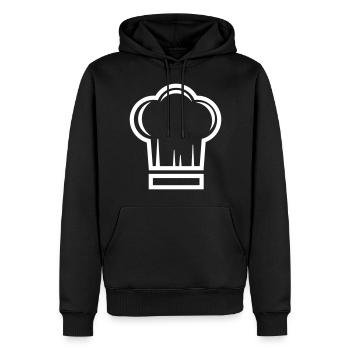 Cuisinier au chapeau de chef - Sweat à capuche Premium bio Homme - noir - Devant - Nico (187cm)