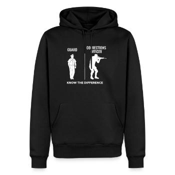 Garde VS Chemise d’agent correctionnel - Sweat à capuche Premium bio Homme - noir - Devant - Nico (187cm)