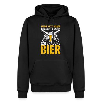 Kettensäge Bier Benzin Motorsäge Holz Arbeiter Ges - Männer Premium Bio Hoodie - Schwarz - Vorne - Nico (187cm)