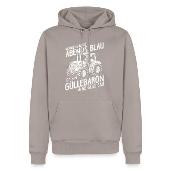 Güllebaron Gülle Fahren Landwirt Bauer Geschenkide - Männer Premium Bio Hoodie - Taupe - Vorne - Nico (187cm)