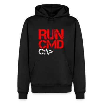 Run Cmd 4 - Männer Premium Bio Hoodie - Schwarz - Vorne - Nico (187cm)