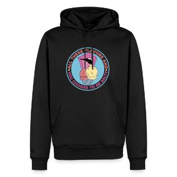 All These Flavors And You Choose To Be Salty 4 - Männer Premium Bio Hoodie - Schwarz - Vorne - Nico (187cm)