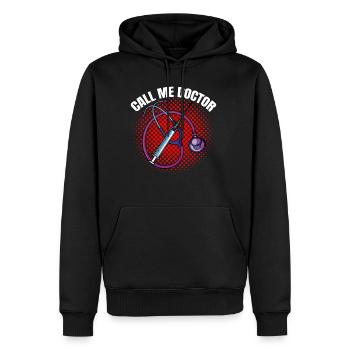 Appelez-moi Docteur 15 - Sweat à capuche Premium bio Homme - noir - Devant - Nico (187cm)