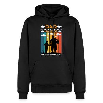 What Are Clouds Made Of, Linux Servers Mostly 7 - Men’s Premium Organic Hoodie - black - Front - Nico (187cm)