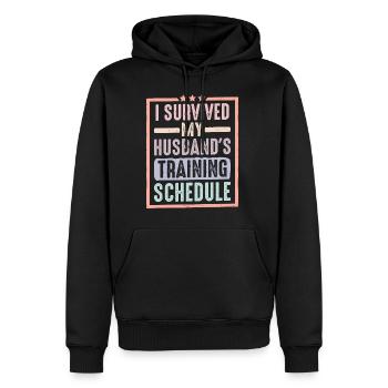 I Survived My Husband's Training Schedule 15 - Männer Premium Bio Hoodie - Schwarz - Vorne - Nico (187cm)