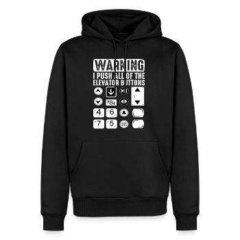 Warning I Push All Of The Elevator Buttons 8 - Men’s Premium Organic Hoodie - black - Front - Nico (187cm)