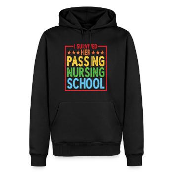 J’ai survécu à son décès à l’école d’infirmières 19 - Sweat à capuche Premium bio Homme - noir - Devant - Nico (187cm)