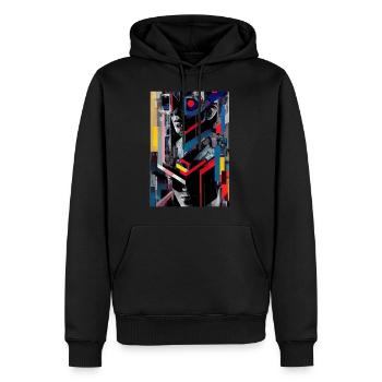Moderne Musik Kunst Cyber Punk Stil - Männer Premium Bio Hoodie - Schwarz - Vorne - Nico (187cm)