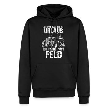 Andere Fahren In Urlaub Ich Fahre Aufs Feld Trakto - Männer Premium Bio Hoodie - Schwarz - Vorne - Nico (187cm)
