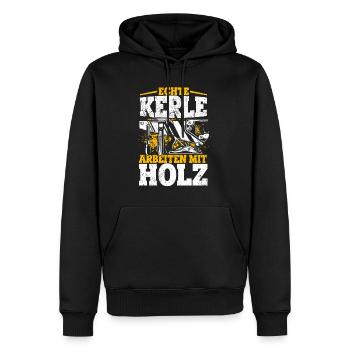 Tischler Schreiner Holz Spruch Handwerker Holz Arb - Männer Premium Bio Hoodie - Schwarz - Vorne - Nico (187cm)