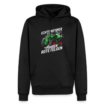 Traktor Landwirt Trecker Echte Männer fahren rote - Männer Premium Bio Hoodie - Schwarz - Vorne - Nico (187cm)