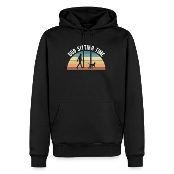 Dog Sitting Time Shirt Geschenk Hunde Sitter - Männer Premium Bio Hoodie - Schwarz - Vorne - Nico (187cm)