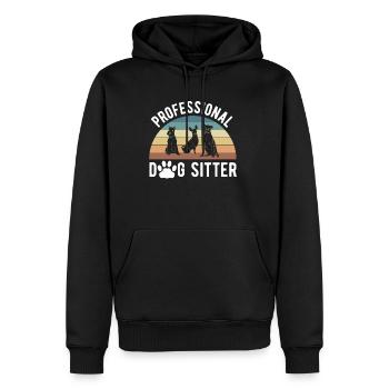 Professional Dog Sitter Shirt Gift Dogs - Sweat à capuche Premium bio Homme - noir - Devant - Nico (187cm)