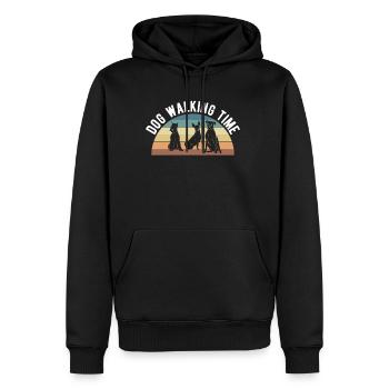 Dog Walking Time Hunde Sitter Shirt Geschenk - Männer Premium Bio Hoodie - Schwarz - Vorne - Nico (187cm)