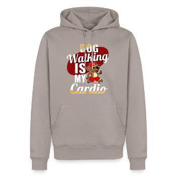 La promenade du chien est mon cadeau de gardien de chien cardio - Sweat à capuche Premium bio Homme - taupe - Devant - Nico (187cm)