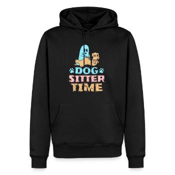 Dog Sitter Time Shirt Geschenk - Männer Premium Bio Hoodie - Schwarz - Vorne - Nico (187cm)