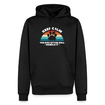 Keep Calm The Dog Sitter Will Handle It - Men’s Premium Organic Hoodie - black - Front - Nico (187cm)