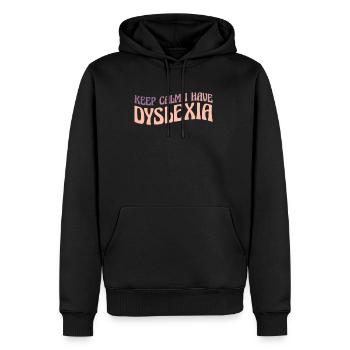 Keep Calm I Have Dyslexia Shirt Gift - Sweat à capuche Premium bio Homme - noir - Devant - Nico (187cm)