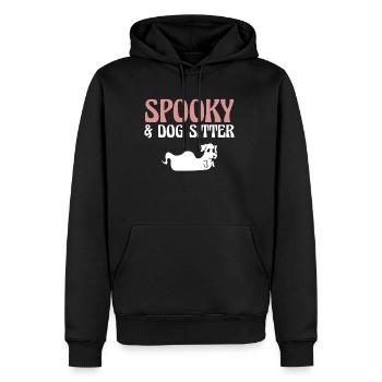 Spooky & Dog Sitter Halloween Shirt - Männer Premium Bio Hoodie - Schwarz - Vorne - Nico (187cm)