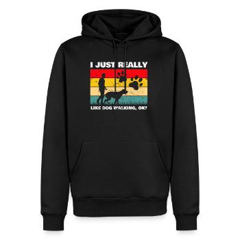 I Just Really Like Dog Walking OK? Hundesitter - Männer Premium Bio Hoodie - Schwarz - Vorne - Nico (187cm)
